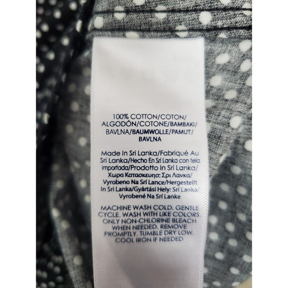 Chaps No Iron 100% Cotton Black Polka Dot Long Sleeve Button-Up Shirt Size 3X - Picture 6 of 7